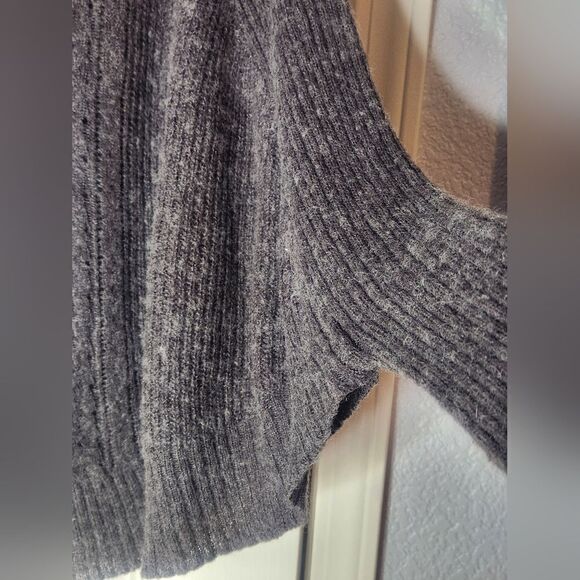 Daisy Fuentes XL Charcoal Heater WOOLBlend Knitted Lngslv Women's Sweater Poncho - Picture 3 of 8